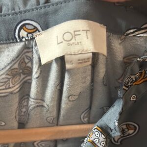 LOFT Gray Paisley Blouse